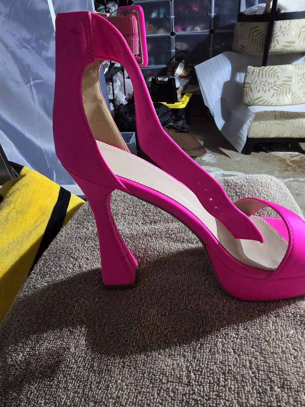 Hot Pink Women's High Heel Platform Sandals